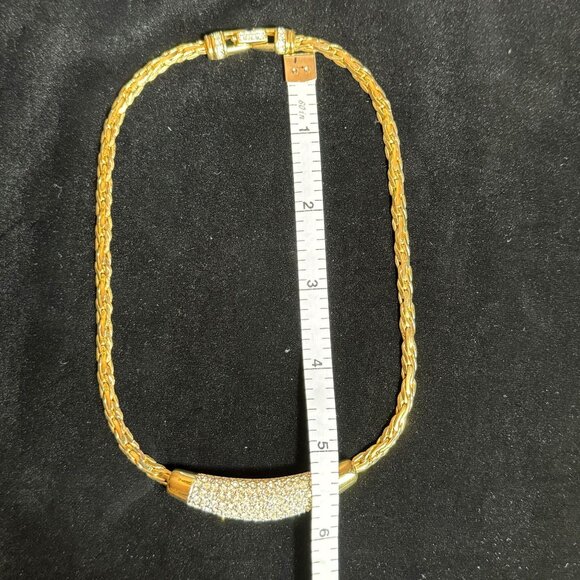 Vintage Swarovski Crystal Necklace choker gold tone - Picture 7 of 10